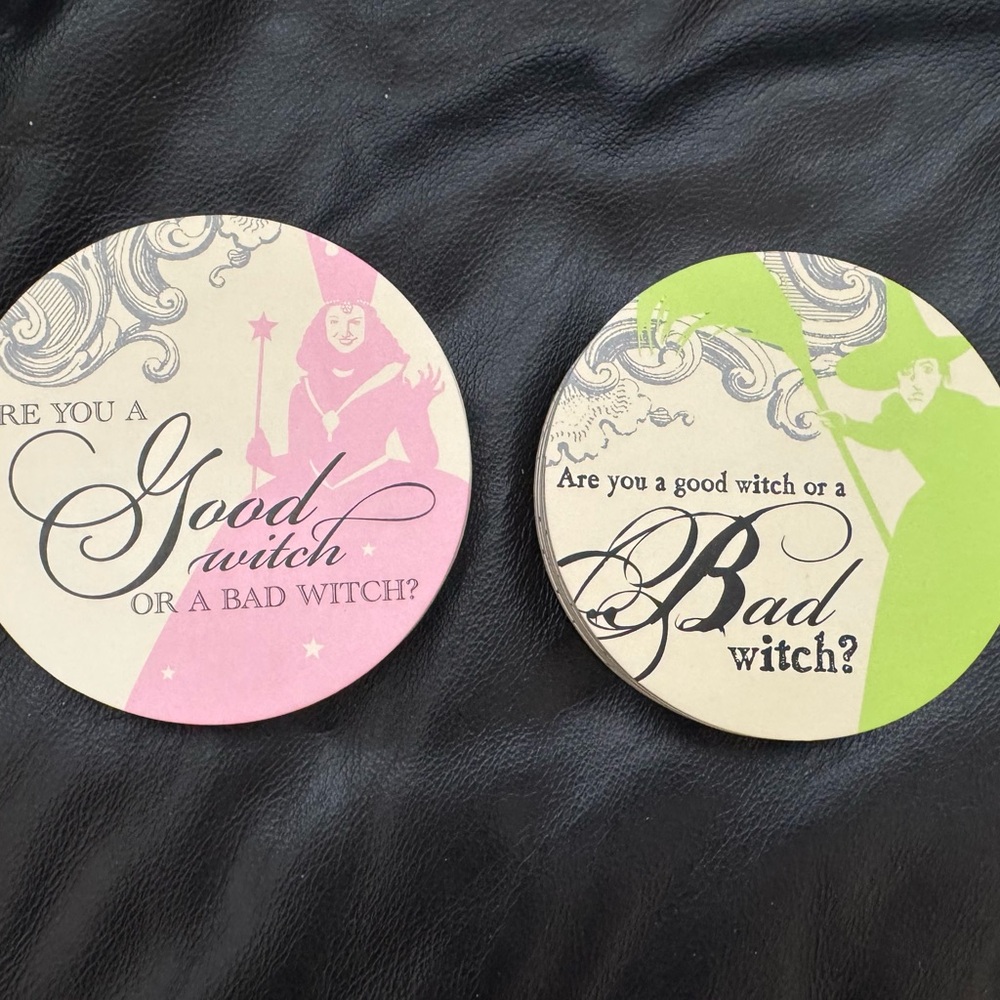 🌷Good Witch or Bad Witch Coaster Set - Eight of Each. New, Never Used